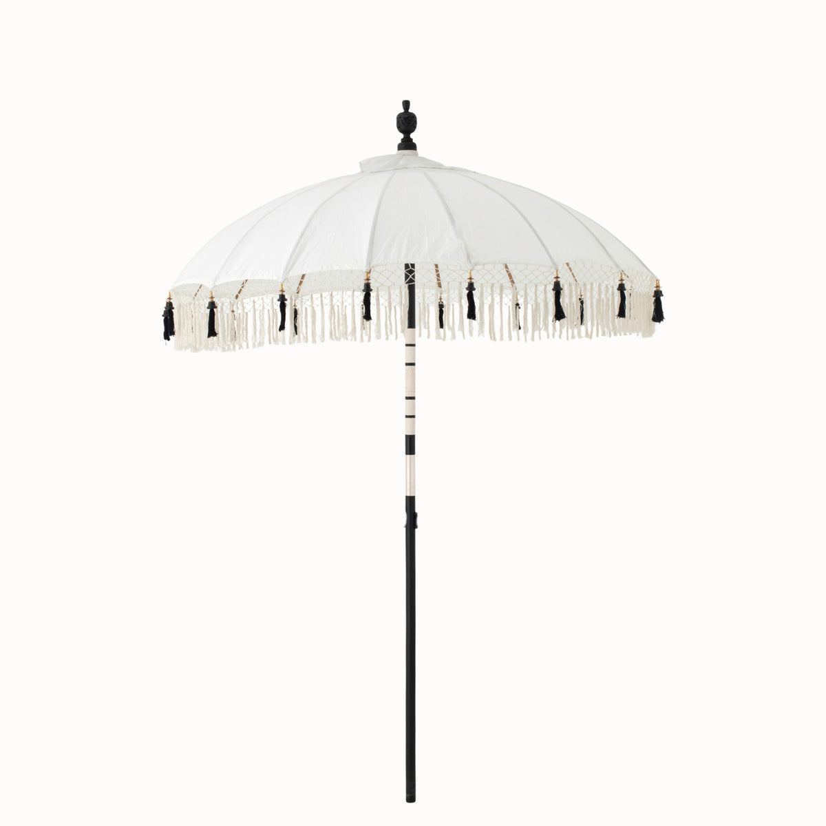 Parasol Flavie Bois/Coton Écru/Noir J-Line