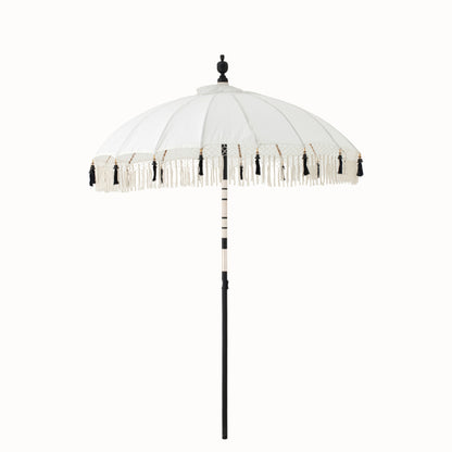Parasol Flavie Bois/Coton Écru/Noir J-Line