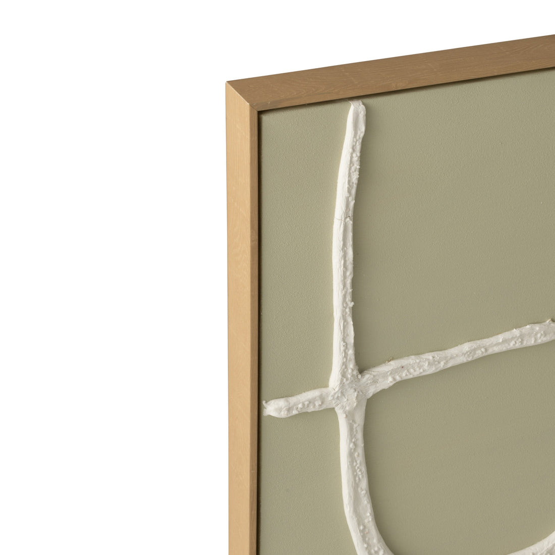 Tableau abstrait acrylique blanc/vert clair J-Line