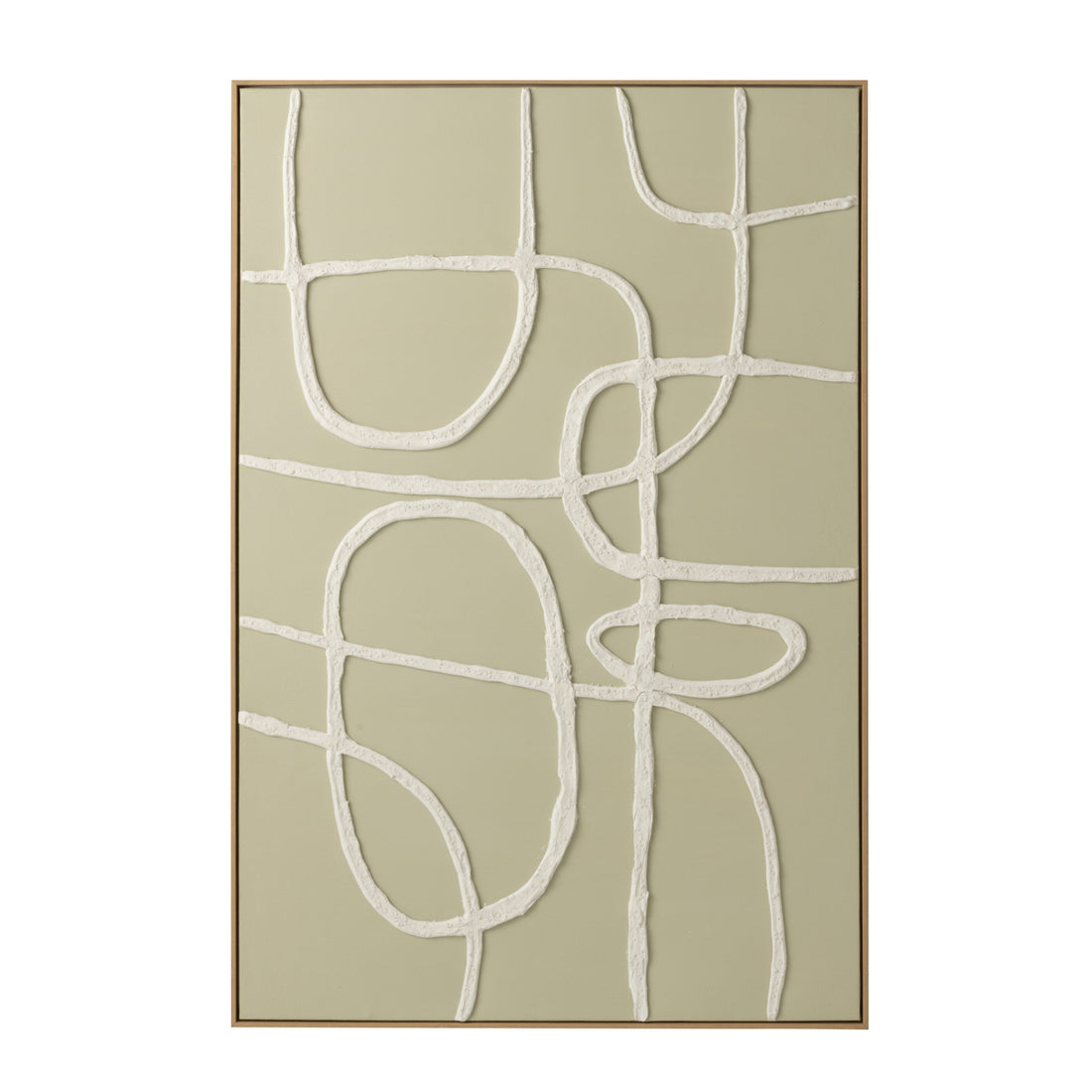 Tableau abstrait acrylique blanc/vert clair J-Line