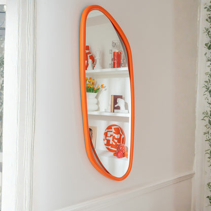 Miroir mural irrégulier MDF/peinture orange J-Line