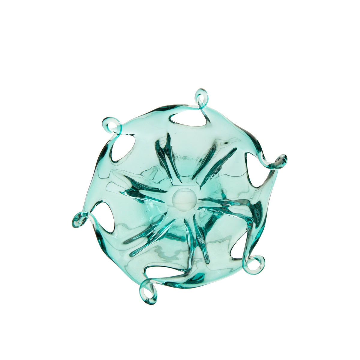 Plateau décoratif Serena en verre turquoise J-Line