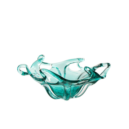 Plateau décoratif Serena en verre turquoise J-Line