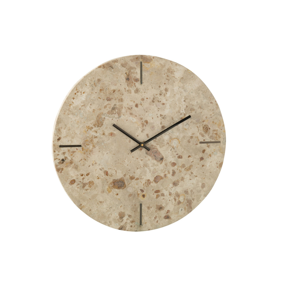 Horloge murale ronde marbre beige/noir J-Line