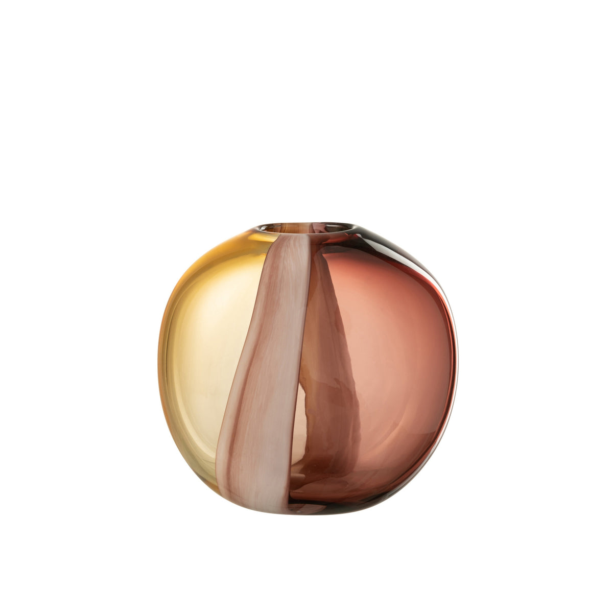 Vase Arun Verre Marron/Jaune Petit L21,5xB11,5xH21cm J-Line