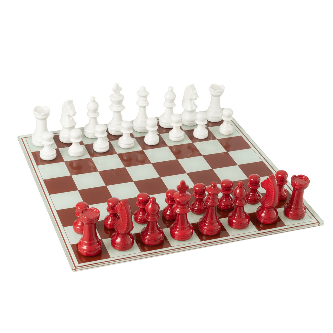 Jeu d’échecs Polyresin Blanc/Rouge Noël J-Line