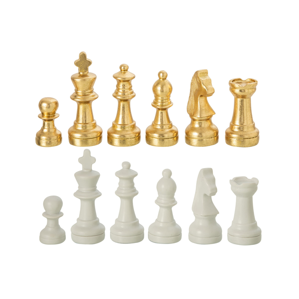 Jeu d’échecs Plateay en polyrésine blanc/doré J-Line