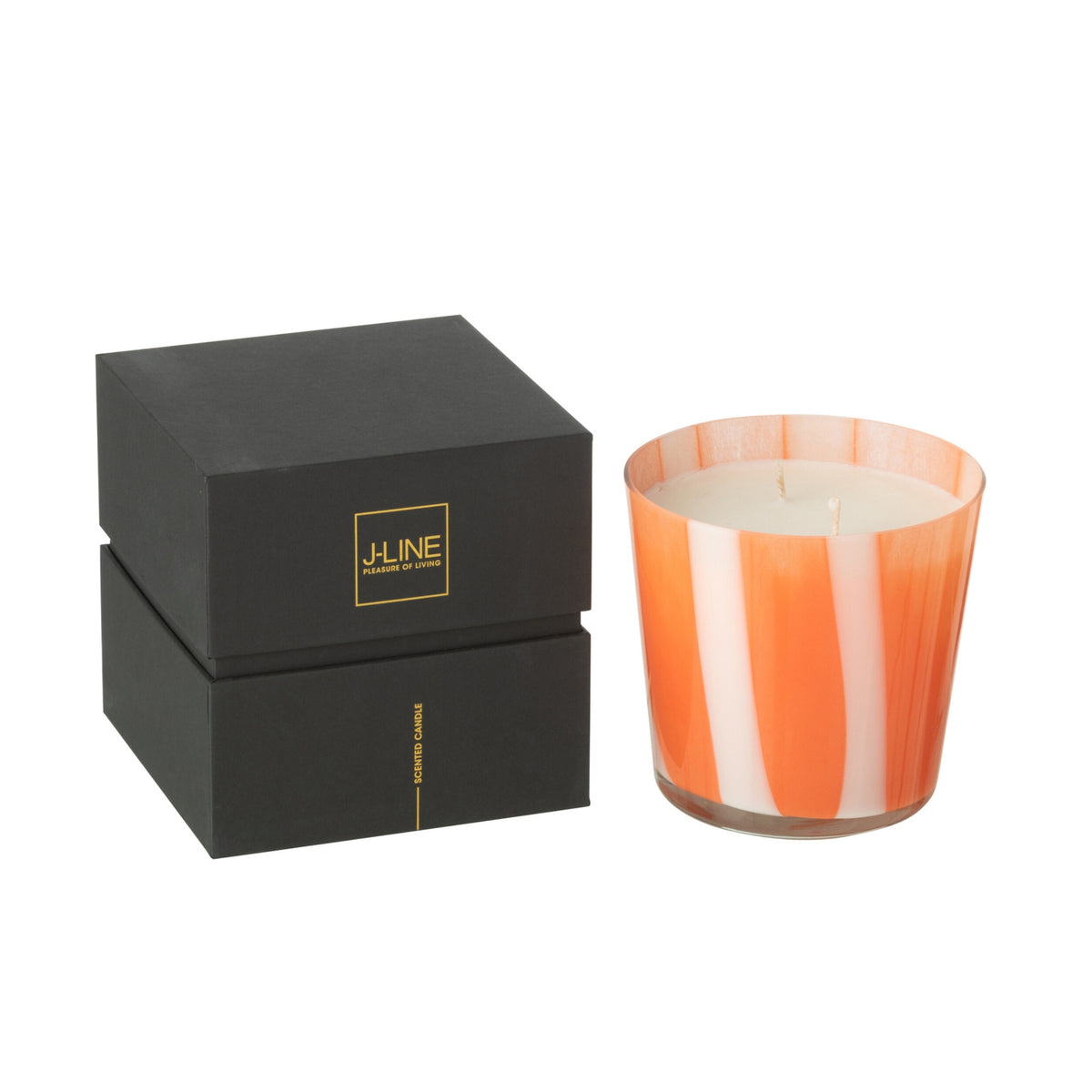 Bougie parfumée Noa Rayures Orange Petite - 50 heures J-Line