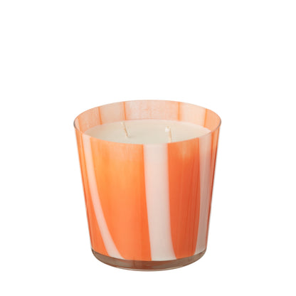 Bougie parfumée Noa Rayures Orange Petite - 50 heures J-Line