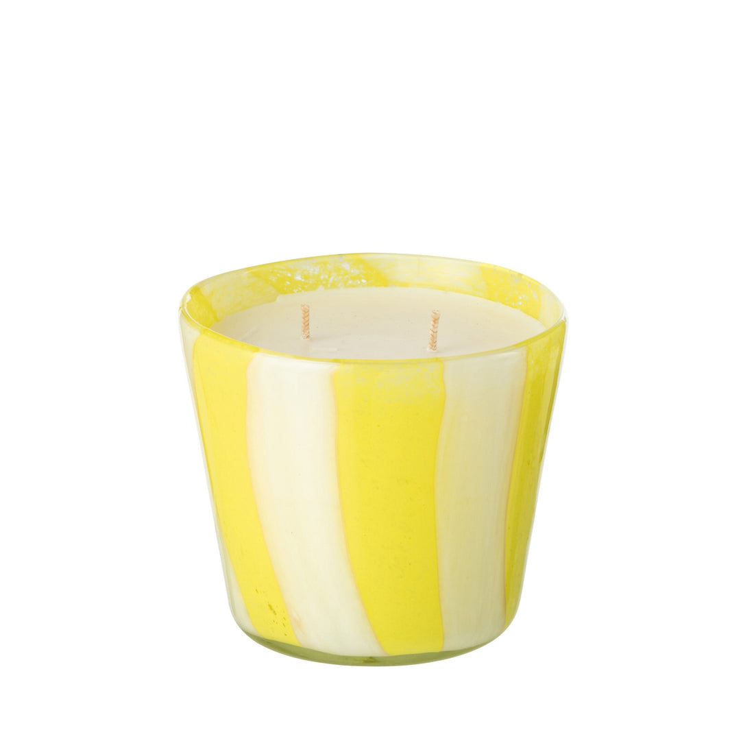Bougie parfumée Noa Rayures Jaune Petite - 50 heures J-Line