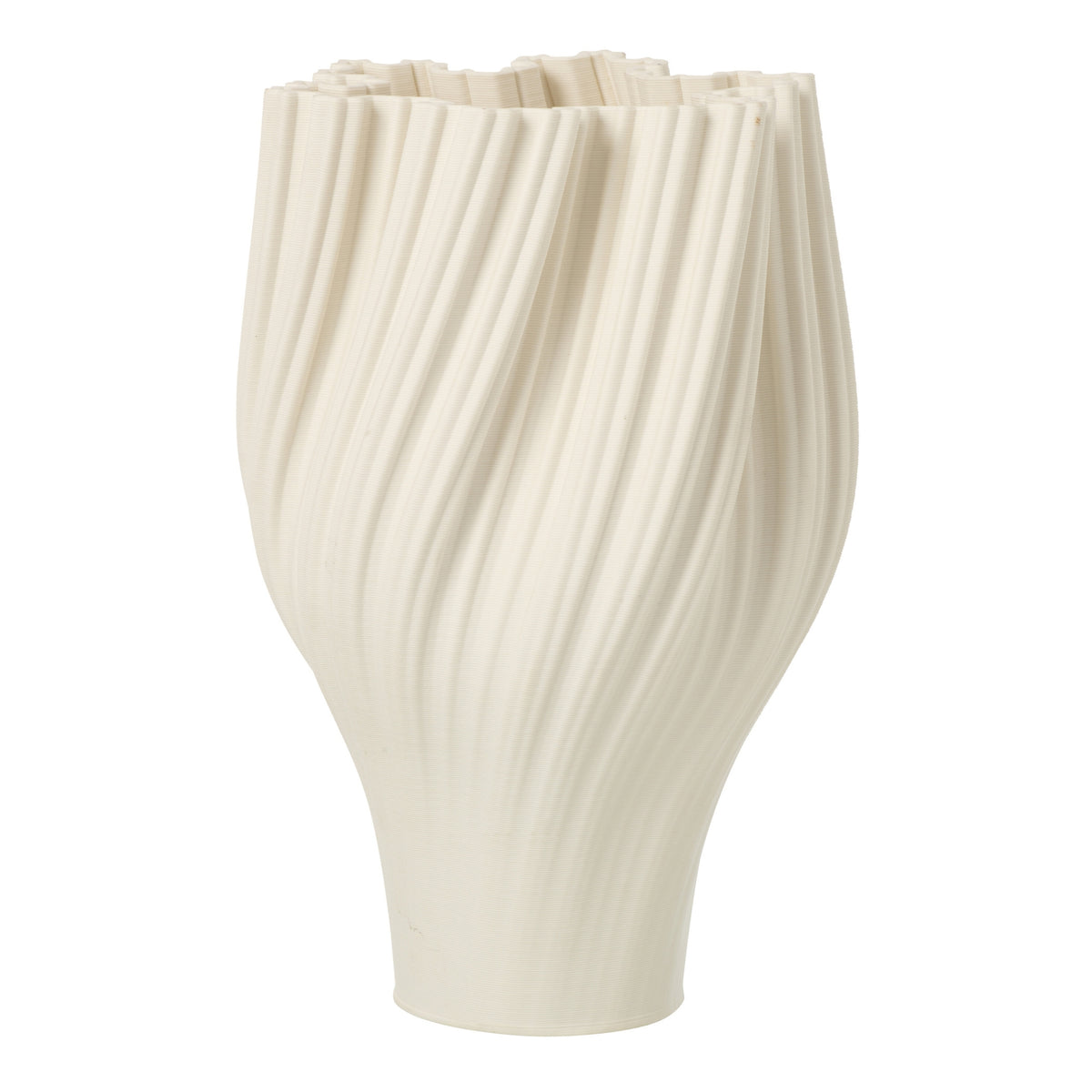 Vase 3D Imprimé Grès Blanc Large J-Line