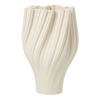 Vase 3D Imprimé Grès Blanc Large J-Line