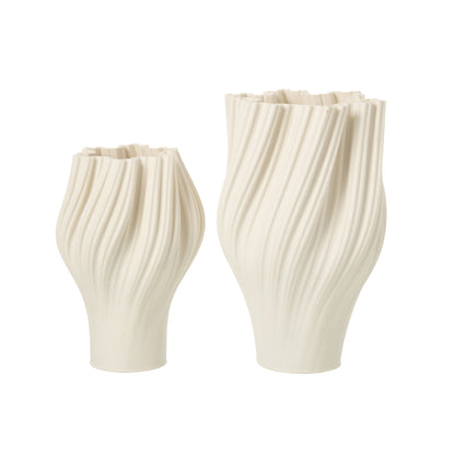 Vase 3D Imprimé Grès Blanc Large J-Line