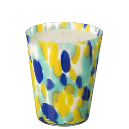 Bougie parfumée Noa Bleue/Jaune Large -95heures J-Line