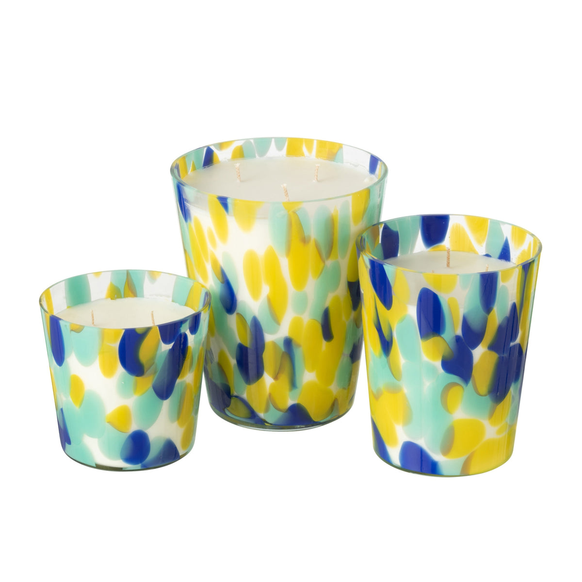 Bougie parfumée Noa Bleue/Jaune Large -95heures J-Line