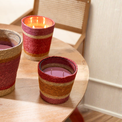 Bougie parfumée Panier en cire Bordeaux Small - 45 Heures