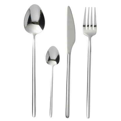 Set de couverts Box C 24 Pièces Acier Inoxydable Argent Brillant J-Line