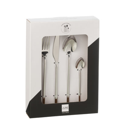 Set de couverts Box C 24 Pièces Acier Inoxydable Argent Brillant J-Line