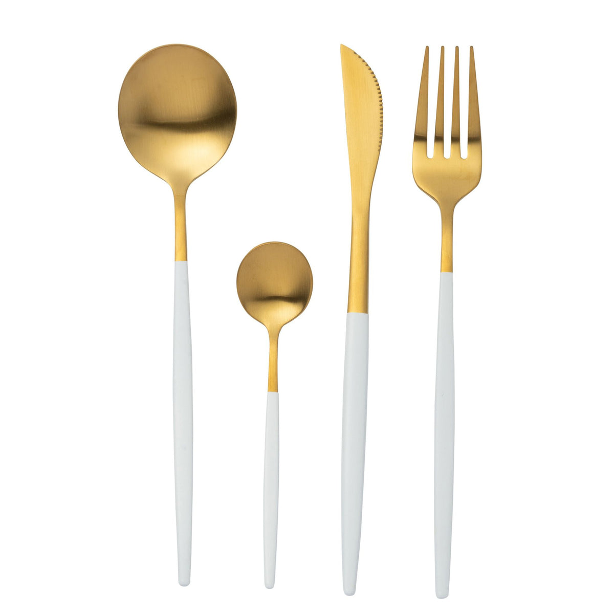 Coffret de couverts A 24 pièces Acier inoxydable Or Blanc J-Line