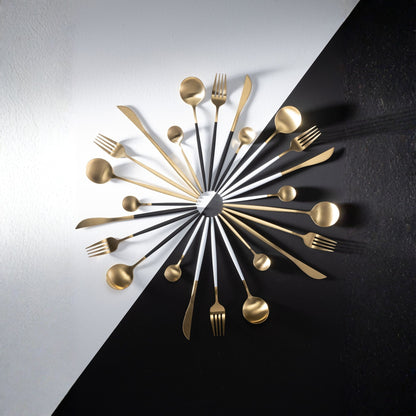 Coffret de couverts A 24 pièces Acier inoxydable Or Blanc J-Line