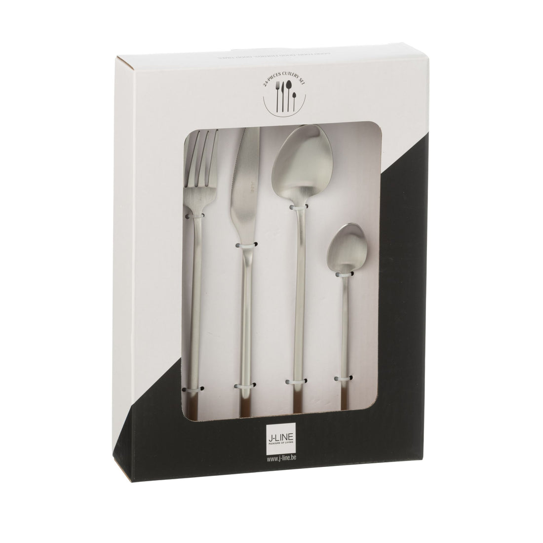 Set de couverts Box C 24 Pièces Acier Inoxydable Argent Mat J-Line