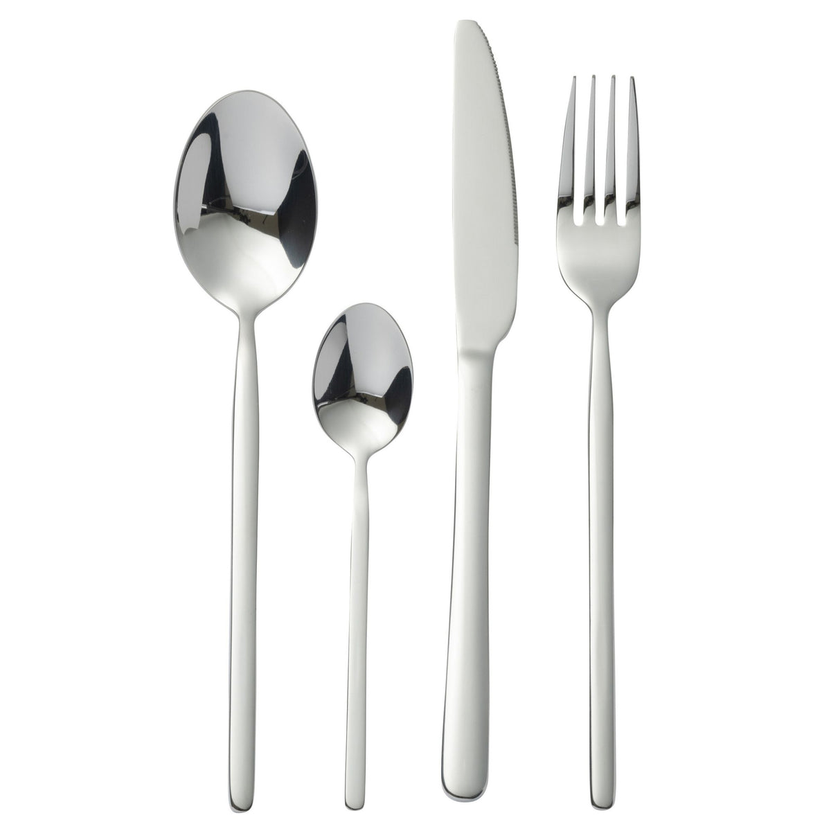 Coffret de couverts B 24 pièces en acier inoxydable argenté brillant J-Line