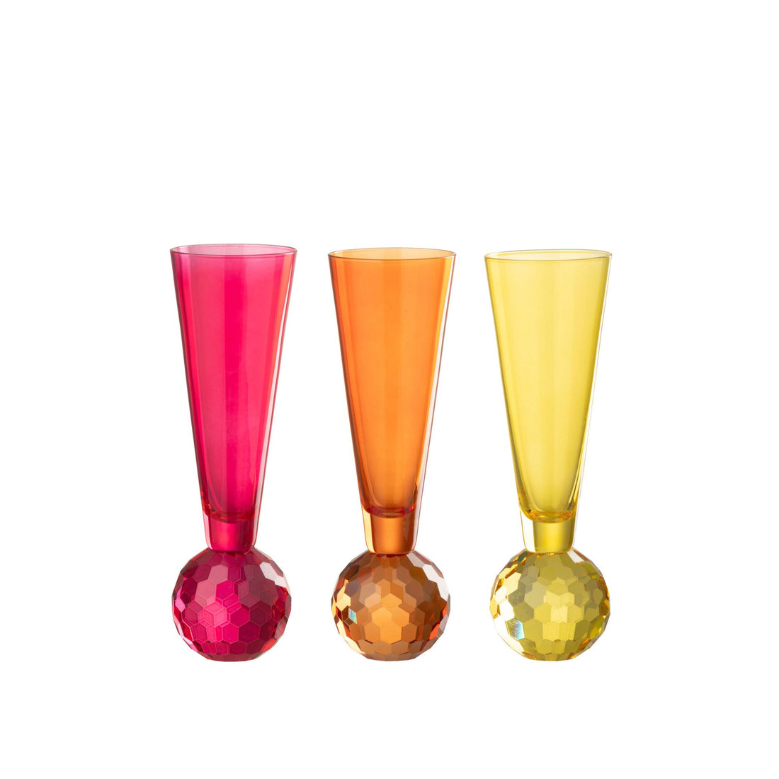 Verre à Champagne Ballon Jaune/Orange Lot de 3 J-Line