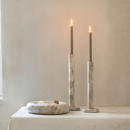 Luxueux Bol Bas en Marbre Beige Petit J-Line