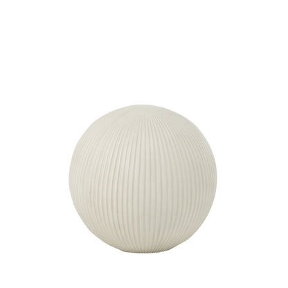 Boule déco en argile blanche moyenne 31,5 x 31,5 x 29,5 cm
