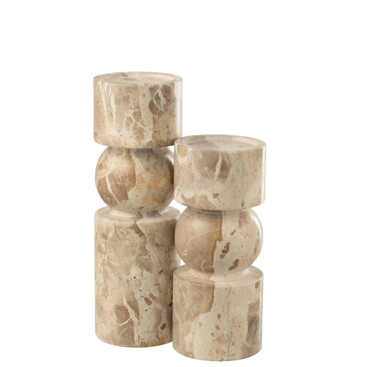 Bougeoir Marbre Beige Large J-Line