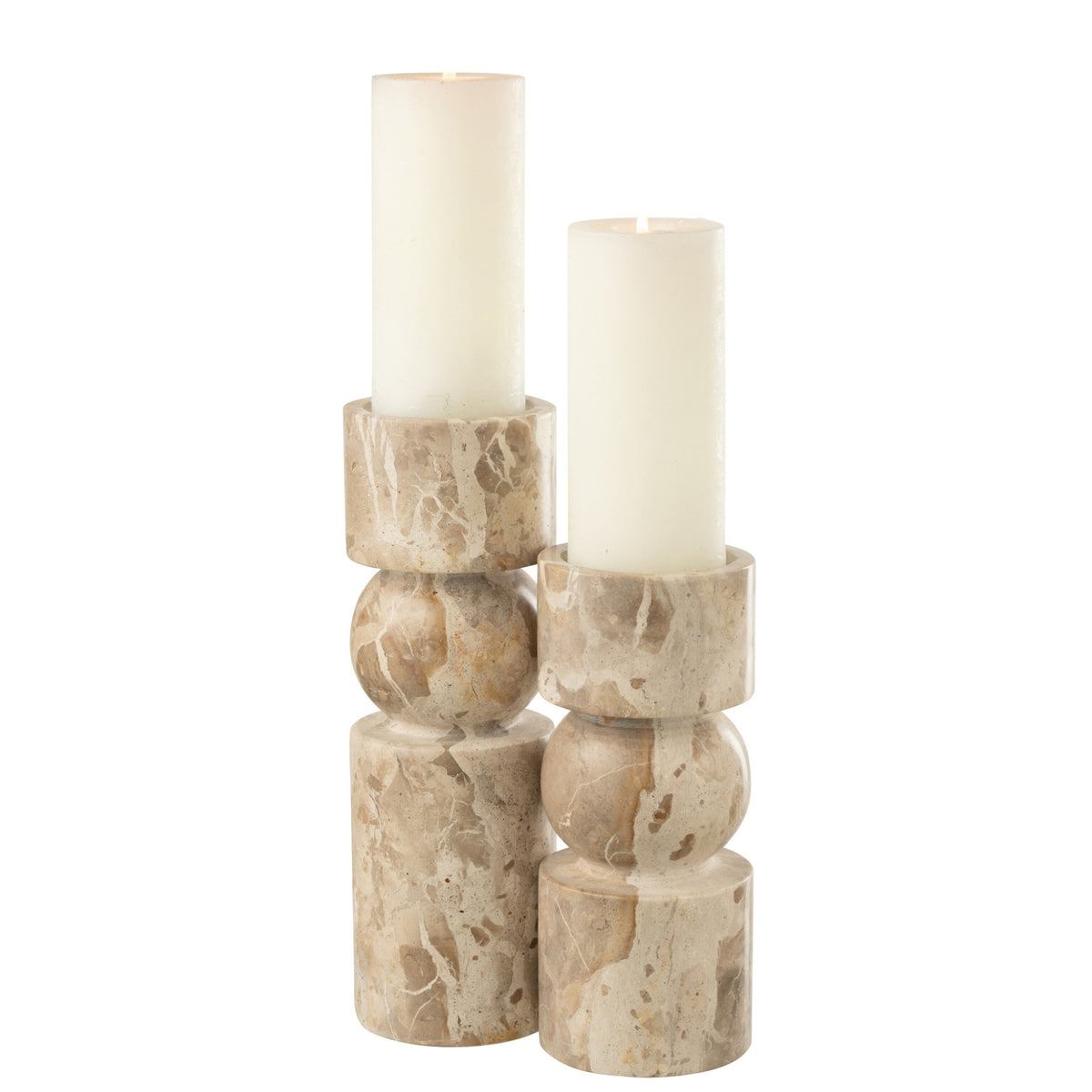 Bougeoir Marbre Beige Large J-Line