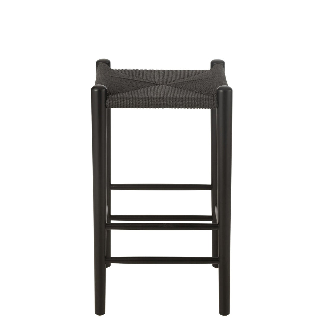 Tabouret de bar Oriental Bois de hêtre/Corde Noir J-Line