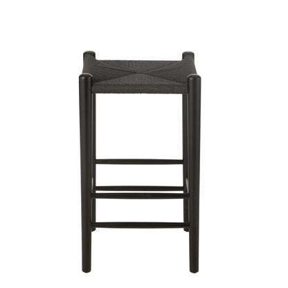 Tabouret de bar Oriental Bois de hêtre/Corde Noir J-Line