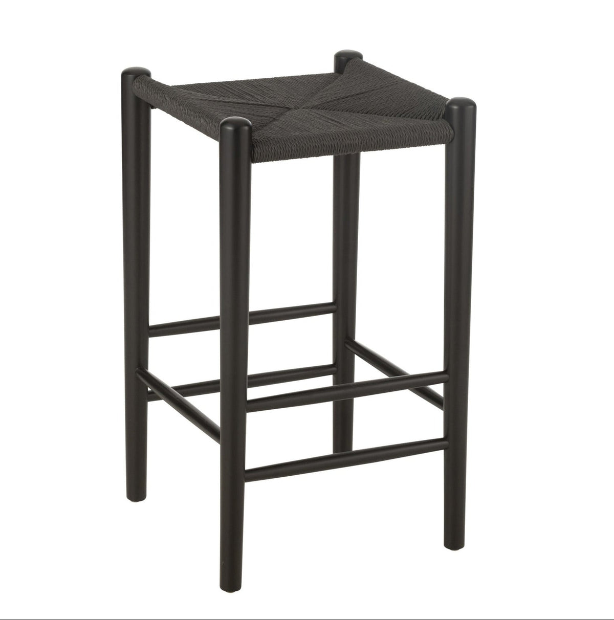 Tabouret de bar Oriental Bois de hêtre/Corde Noir J-Line