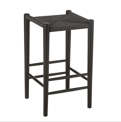 Tabouret de bar Oriental Bois de hêtre/Corde Noir J-Line