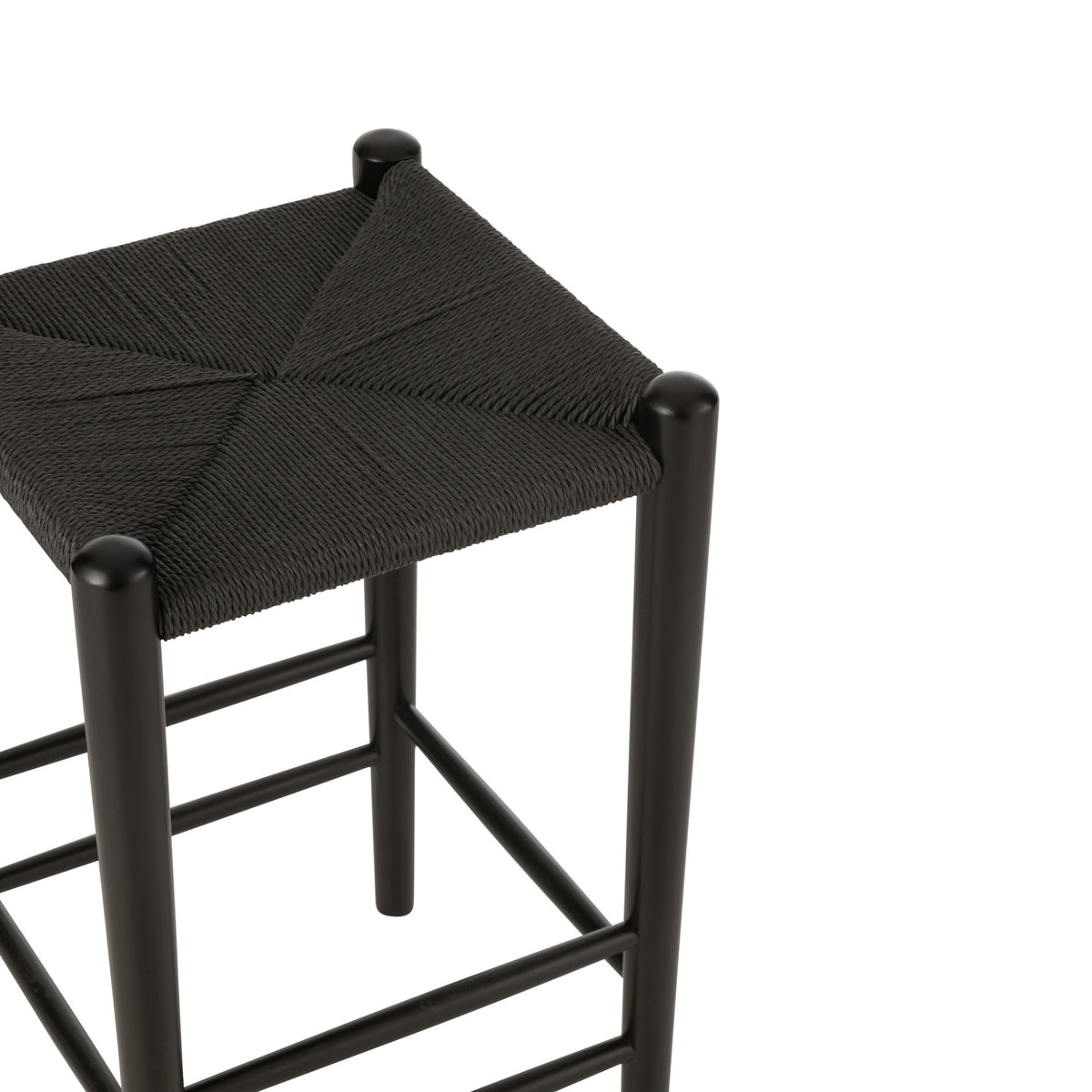 Tabouret de bar Oriental Bois de hêtre/Corde Noir J-Line