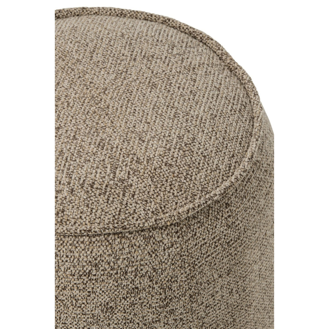 Pouf Alex Contreplaqué/Tissu Marron/Écru J-Line