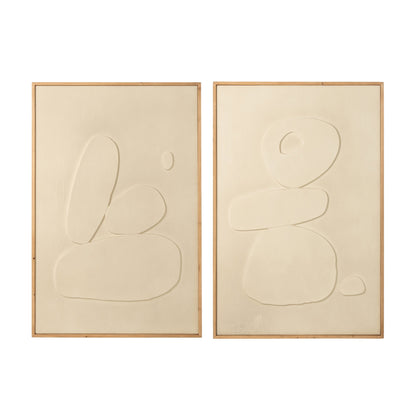 Décoration murale MDF blanc assortiment de 2 J-Line