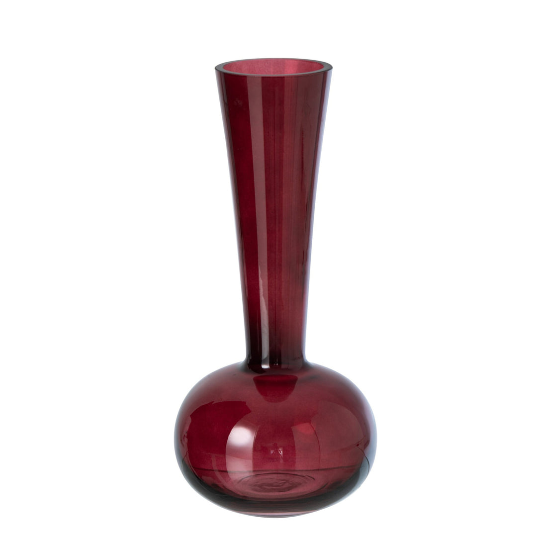 Vase en verre bordeaux J-Line