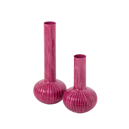 Vase en fer fuchsia large J-Line
