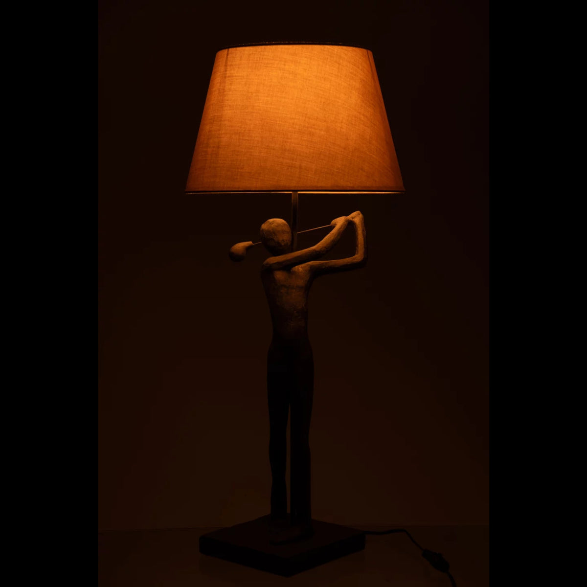 Lampe de table Golfer en polyrésine noire J-Line