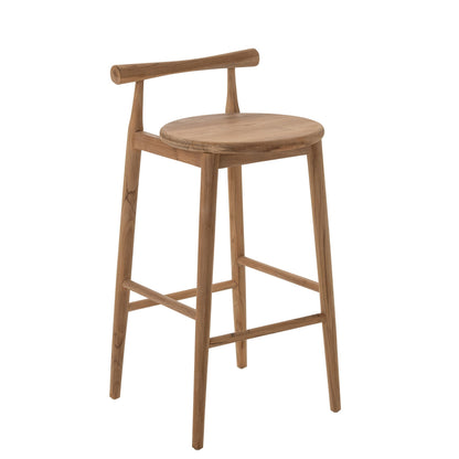 Tabouret de bar en teck naturel J-Line