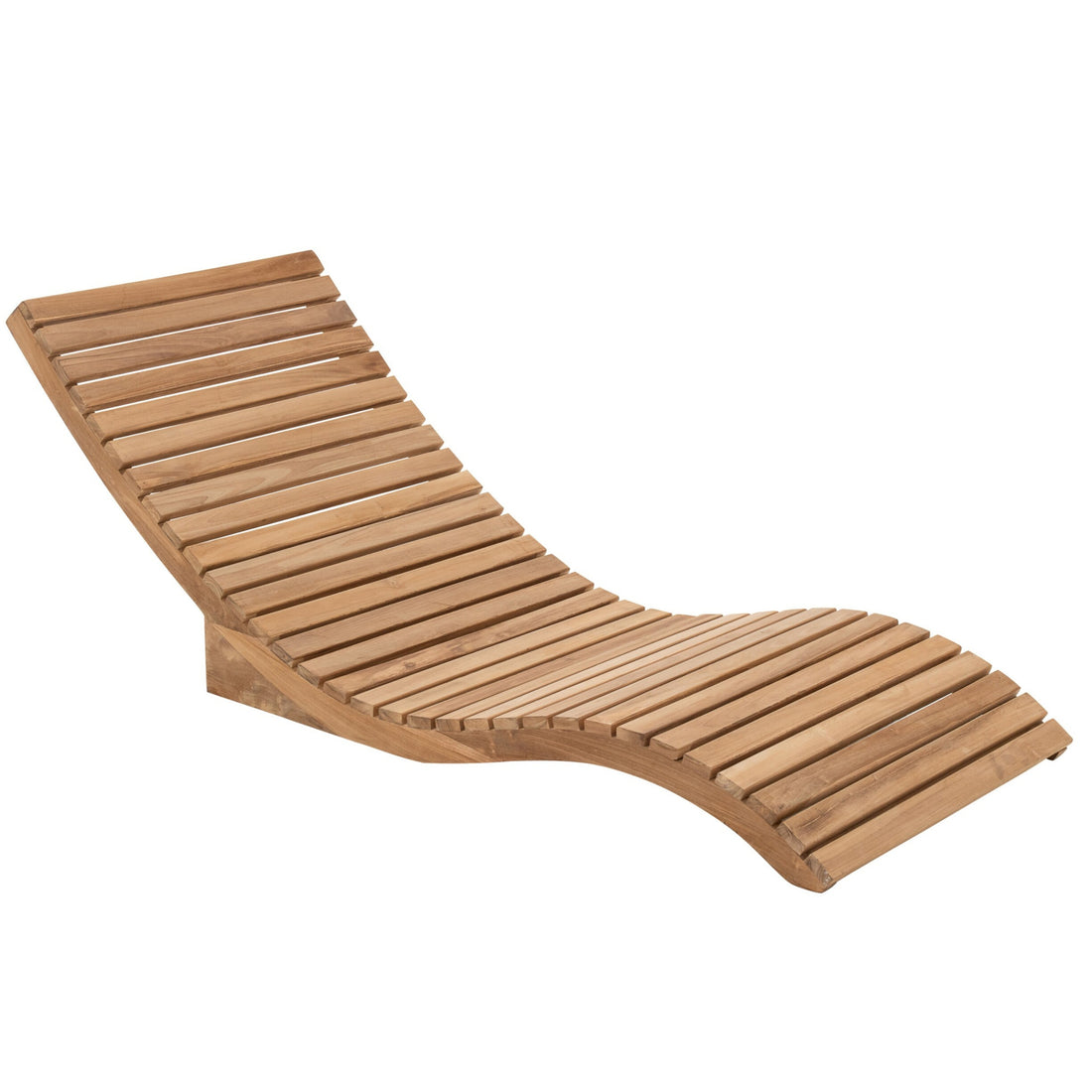 Chaise longue en teck naturel J-Line