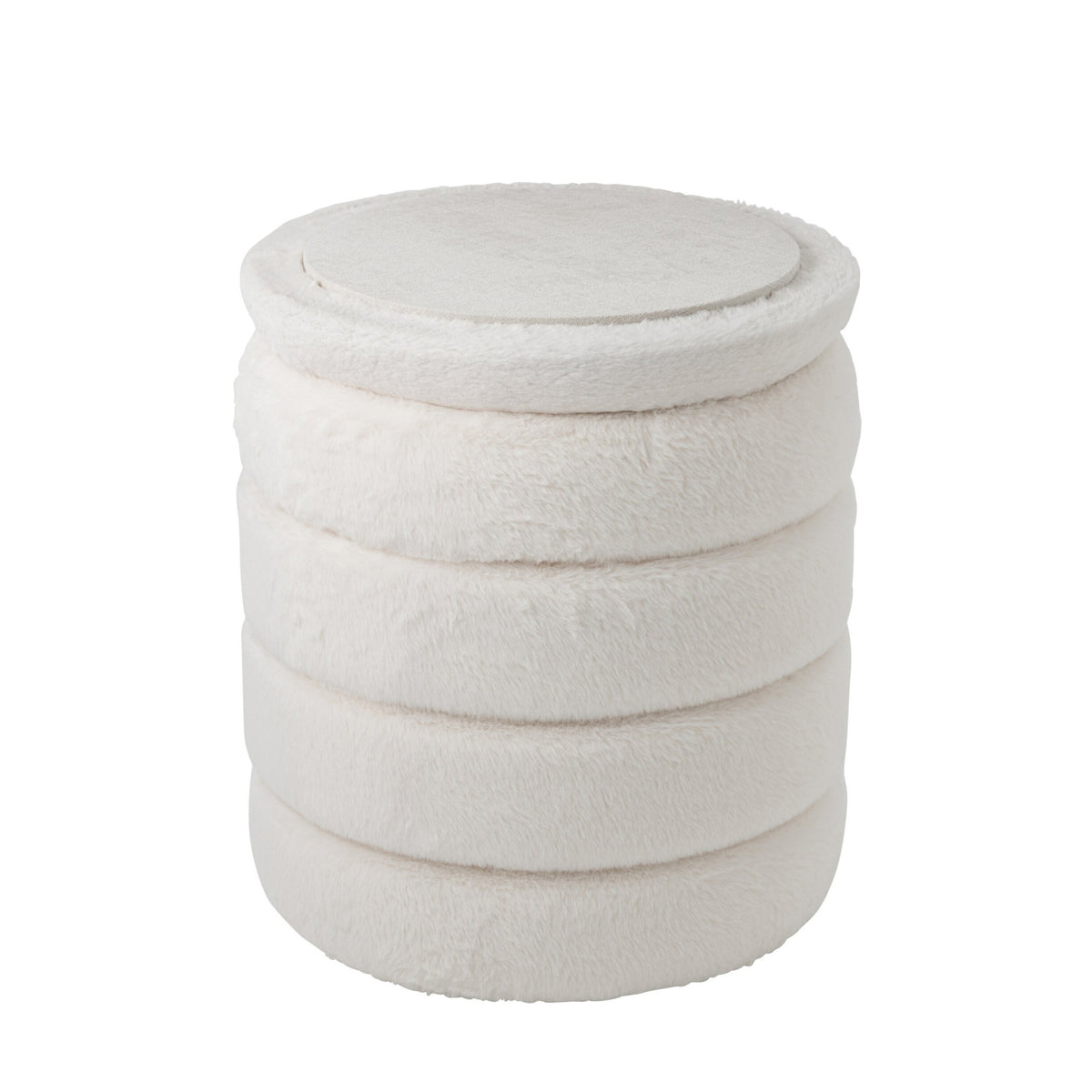 Pouf + couvercle en MDF blanc J-Line