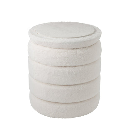 Pouf + couvercle en MDF blanc J-Line