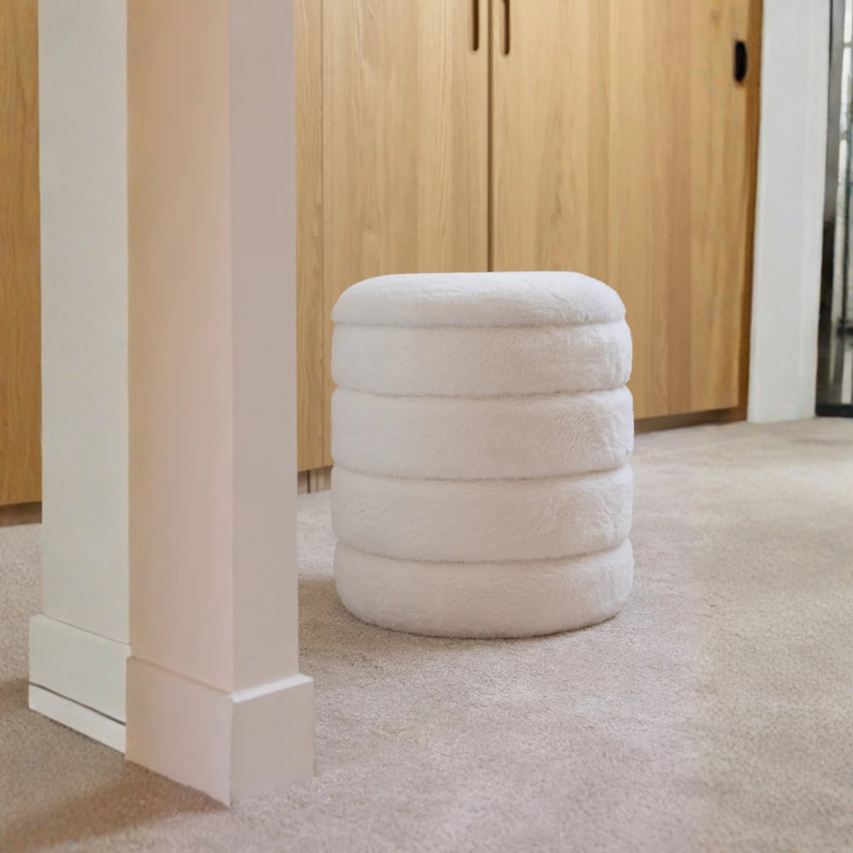 Pouf + couvercle en MDF blanc J-Line
