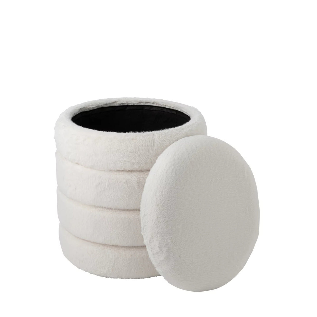 Pouf + couvercle en MDF blanc J-Line