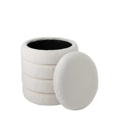 Pouf + couvercle en MDF blanc J-Line