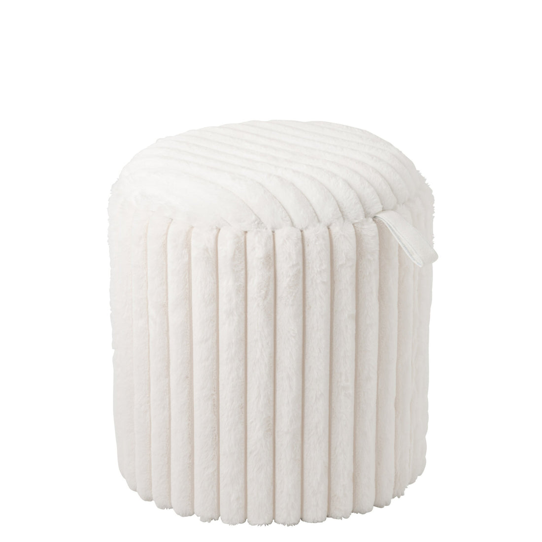 Pouf + couvercle côtelé en MDF blanc J-Line