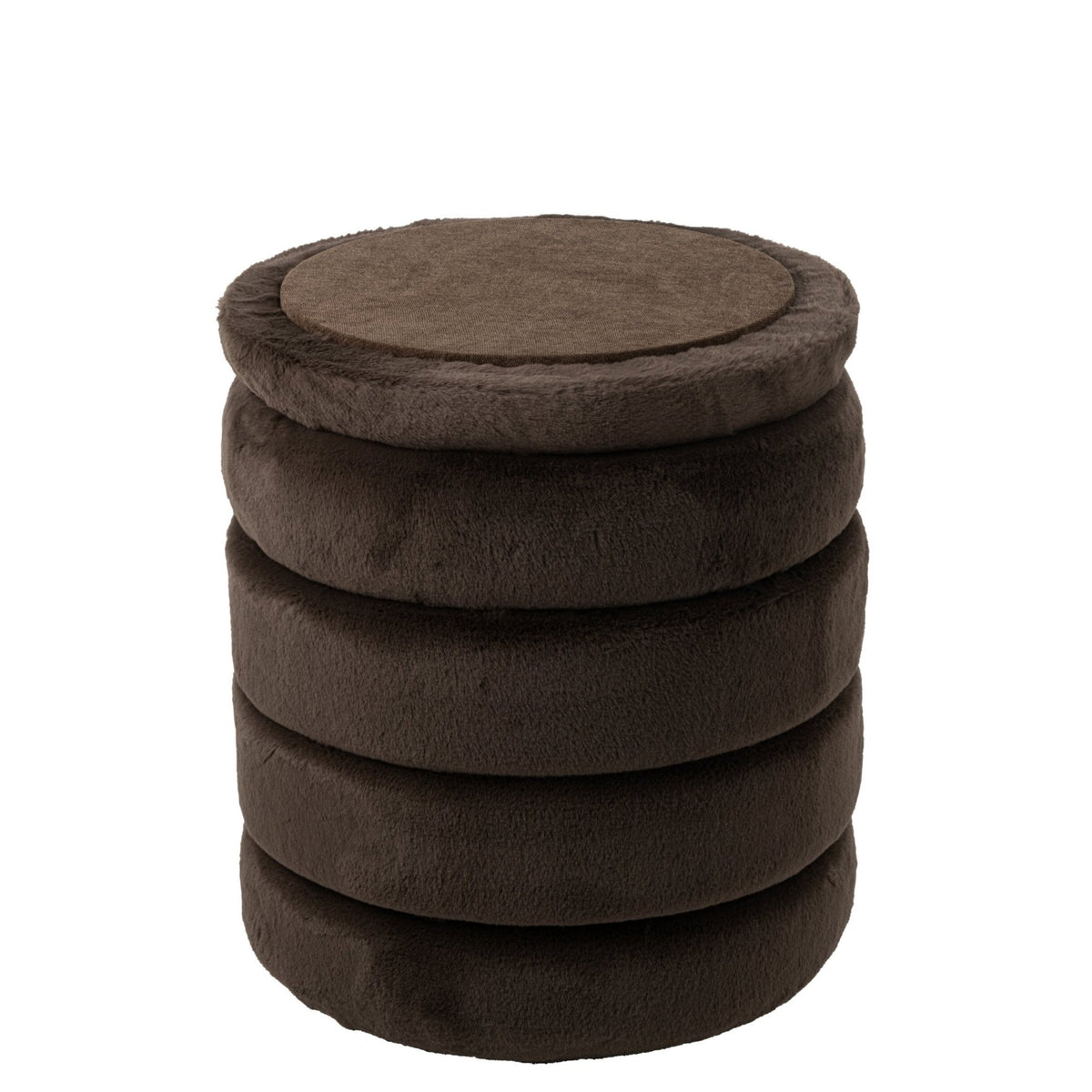 Pouf + couvercle en MDF brun foncé J-Line